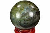 Flashy, Polished Labradorite Sphere - Great Color Play #105743-1